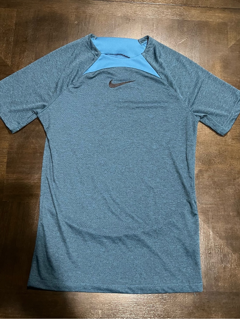 Nike Dri-FIT Men's Short Sleeve Crew Neck T-Shirt Logo Blue/Gray Size Small